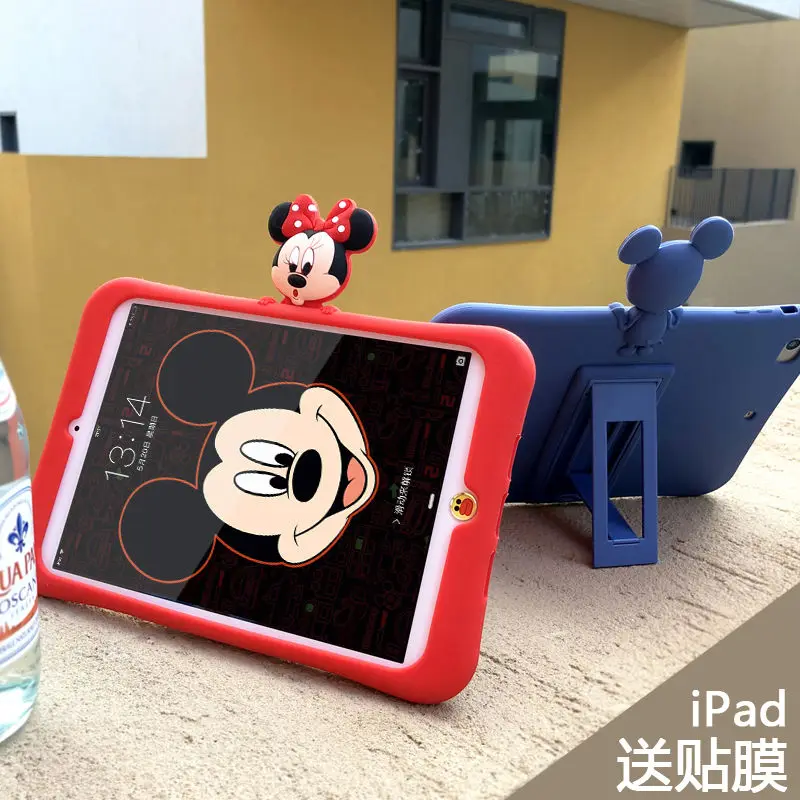 

Чехол для планшета Disney для ipad air2 9,7, мультяшный защитный чехол с Микки Маусом, 2017 дюйма, полноразмерный Силиконовый противоударный чехол iPad2/3...