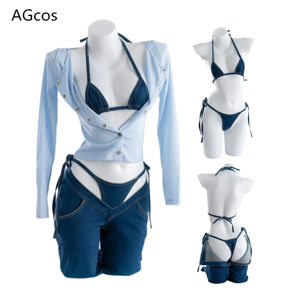 

Оригинальный дизайн, гитарные джинсы, бикини AGCOS, женское нижнее белье, сексуальный косплей