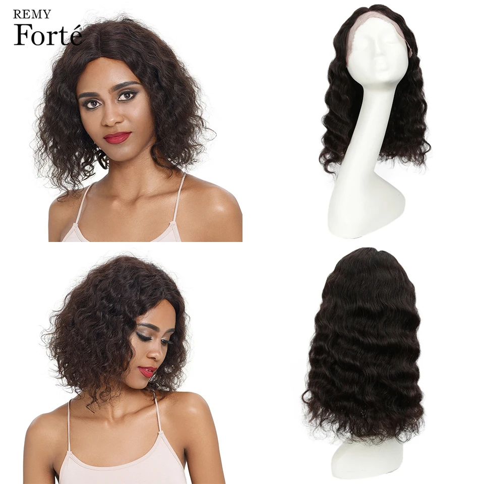 Remy Forte парики из натуральных волос на кружеве кудрявые короткие человеческие