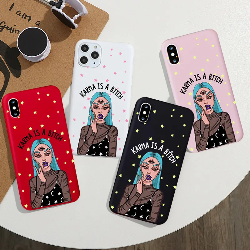 JAMULAR футболка со смешным буквенным карма чехол для телефона iPhone XS MAX 11 Pro X 7 SE 2020 XR 8 6