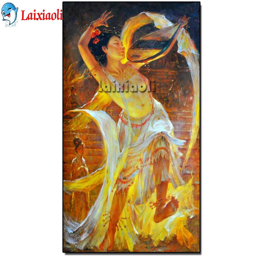 

Алмазная 5D картина с изображением танцовщицы, подарок, полноразмерный камень, домашний декор, вышивка, круглая вышивка крестиком, Восточная пющая девушка