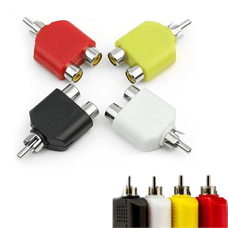 

4Pcs RCA Y Splitter 1 Male To 2 Female Adapter Audio Video Plug Converter Computer Accessories Connection Transfer TXTB1