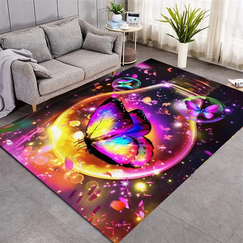 

top Animal Butterfly pattern Carpets for Living room Bedroom Area Rugs Child Room Play Rug Cartoon 3D Printing Kids Game Mats