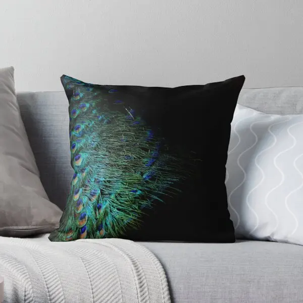 

Peacock Feather Soft Decorative Throw Pillow Cover for Home 45cmX45cm Pillows NOT Included
