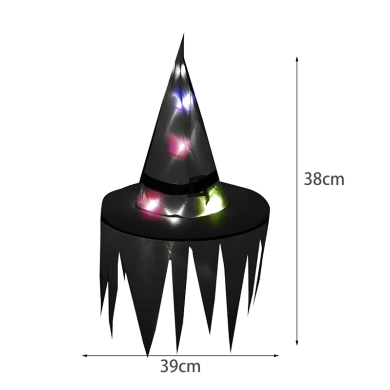 

Halloween Glowing Witch Hat LED Lights Cosplay Hanging Lights Hat Decoration, for Indoor and Outdoor Gardens, 2
