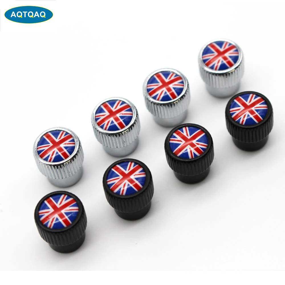 4 Pcs/Set Zinc Alloy England National Flag Tire Valve Stem Cap Wheel Air Caps for Auto Cars (Red Blue)|Стержни и колпачки