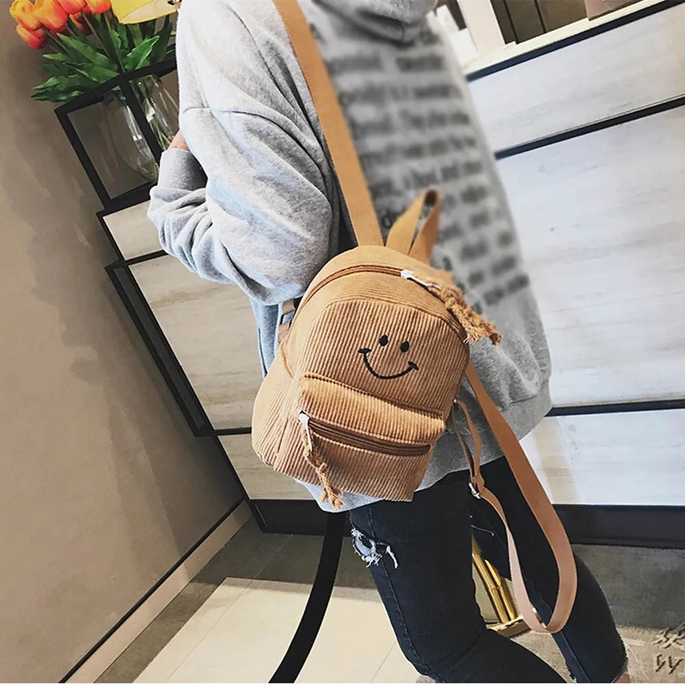 Женский вельветовый рюкзак Aelicy милый однотонный маленький для девочек