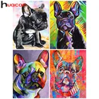 Алмазная 5d картина Huacan, полноцветная квадратнаякруглая мозаика с изображением собак, домашний декор с животными