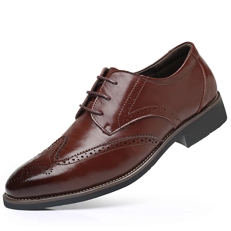 

New Men Dress Shoes Shadow Patent Leather Luxury Fashion Groom Wedding Shoes Men Luxury Italian Style Oxford Shoes Big Size 48