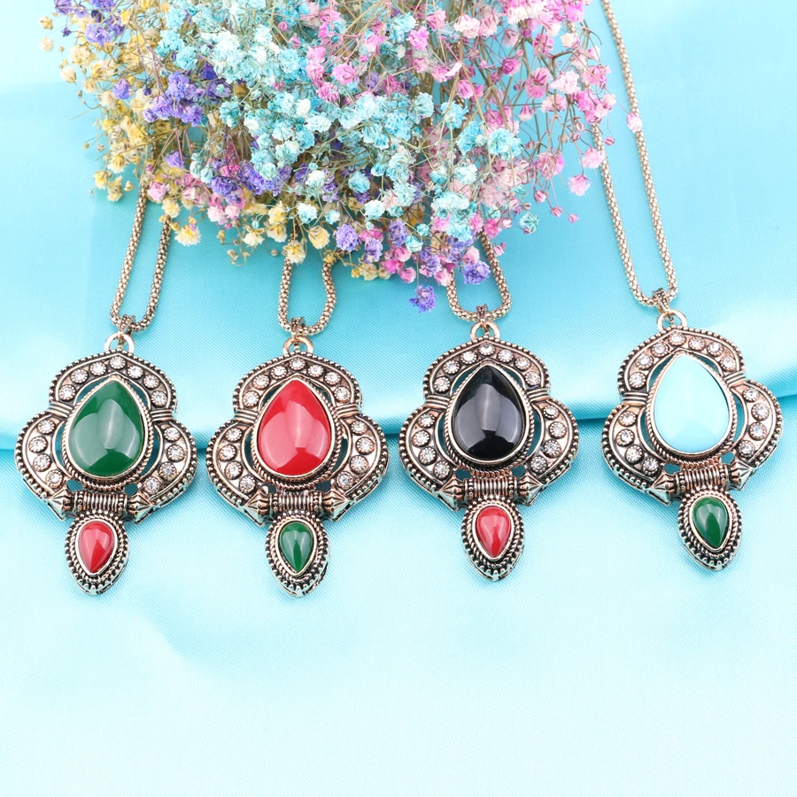 Женское Ожерелье в стиле бохо Gukin большое ожерелье с синей подвеской аксессуары