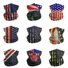 Винтажная Бандана с флагом США, маска для лица из полиэстера, уличная Волшебная бандана, дышащий шейный шарф для велоспорта, походов, шарф