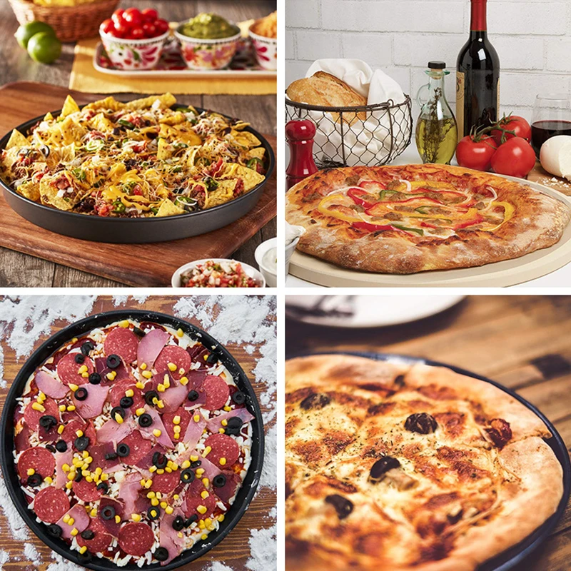 LISM утолщенная 7-дюймовая Углеродистая стальная антипригарная тарелка для пиццы