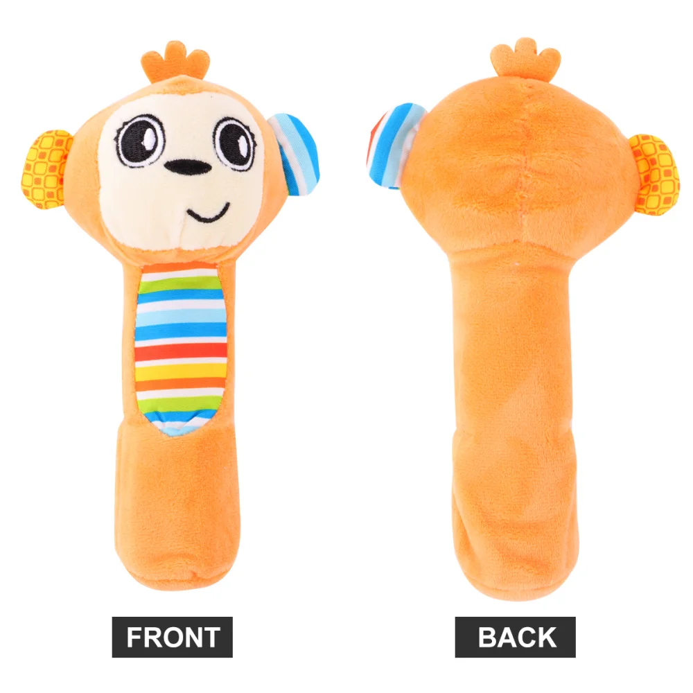 

1PC Lovely Rattle Cartoon Animal Stuffed Plush Handheld Rattle for Baby Infant Newborn (Yellow Lion)