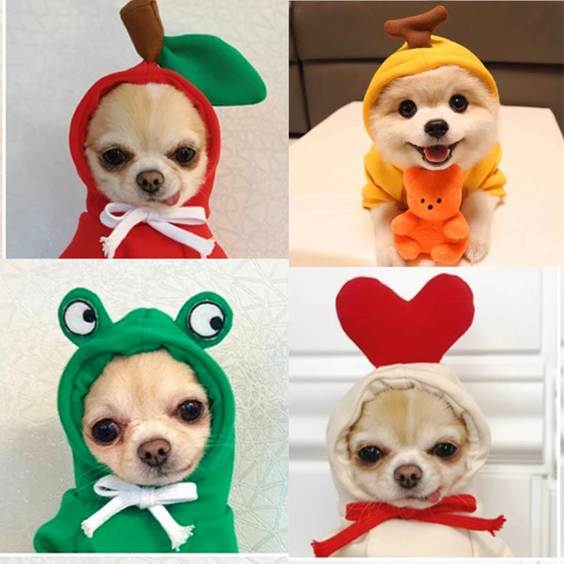 

Pet Dogs Costume Jacket Warm Dog Winter Clothes Cute Fruit Dog Coat Hoodies Fleece for French Bulldog Chihuahua Ropa Para Perro