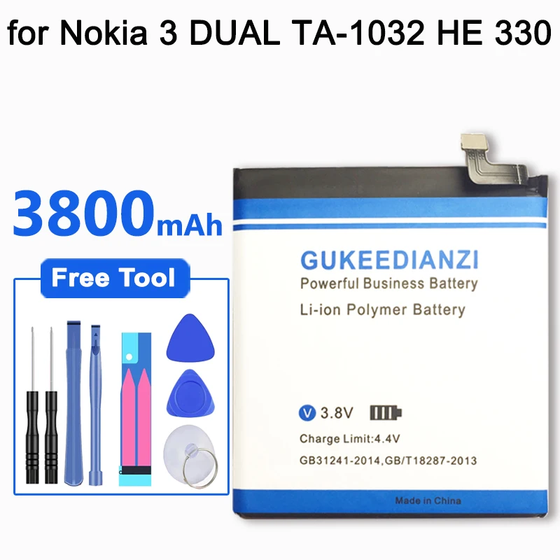 GUKEEDIANZI 100% гарантия новый HE330 3800 мАч аккумулятор для смартфона Nokia литий полимерные