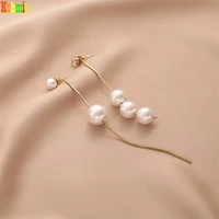 kshmir new 2021 imitation pearl earring long chain metal pearl pendant womens unsymmetrical earring jewelry gift