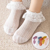 0 5y childrens socks spring and summer mesh thin socks baby socks baby girl lace lace cartoon cotton socks