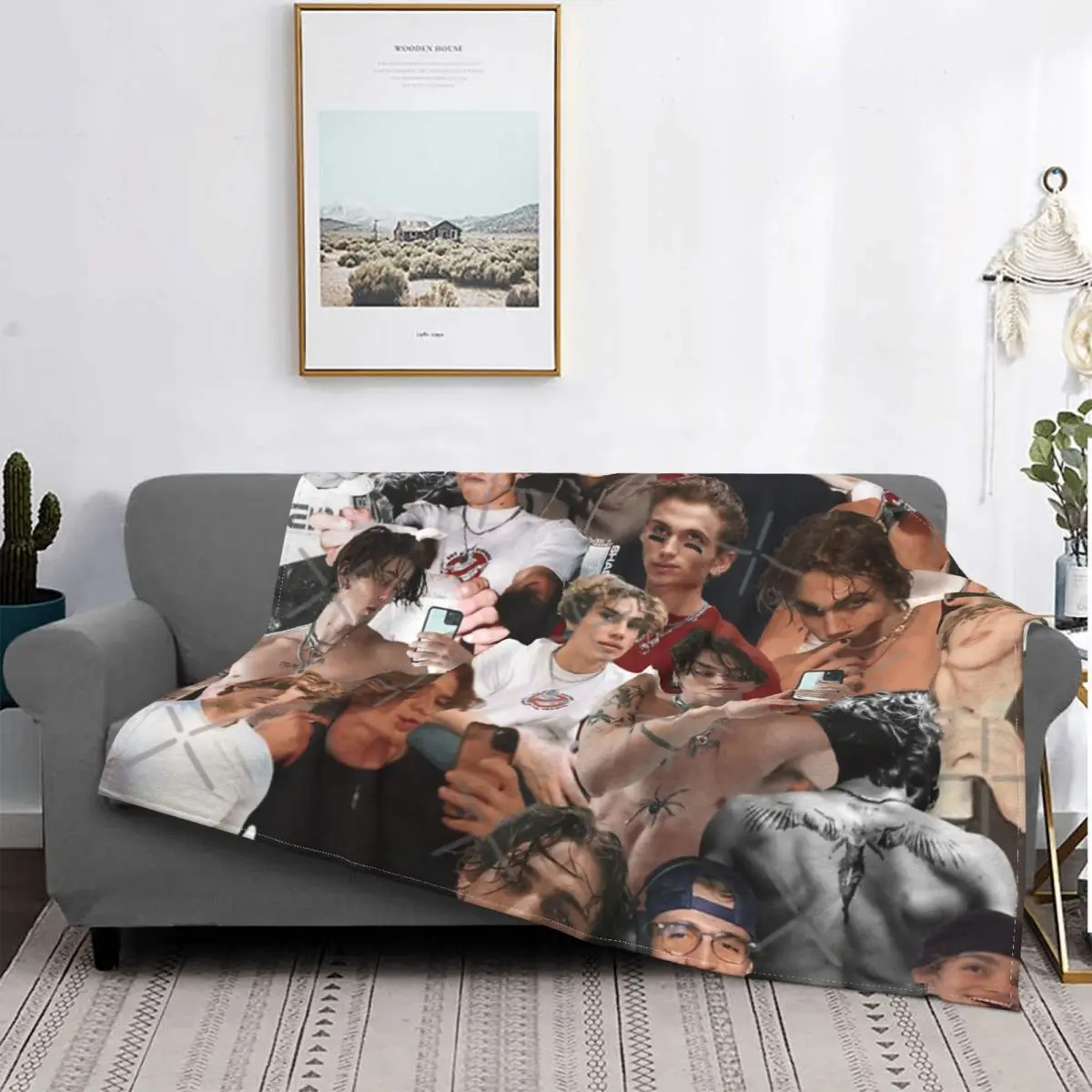 

Винни хакер-colcha a quadros para cama, manta de lana с коллажем фотографий, colcha para cama