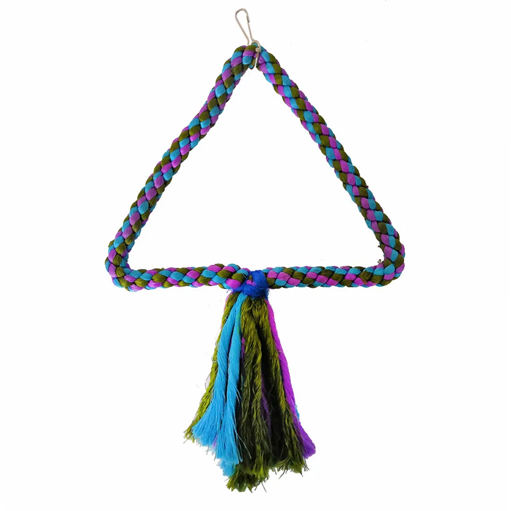 Попугай укуса ремень игрушка красочный хлопчатобумажный канат животные попугай