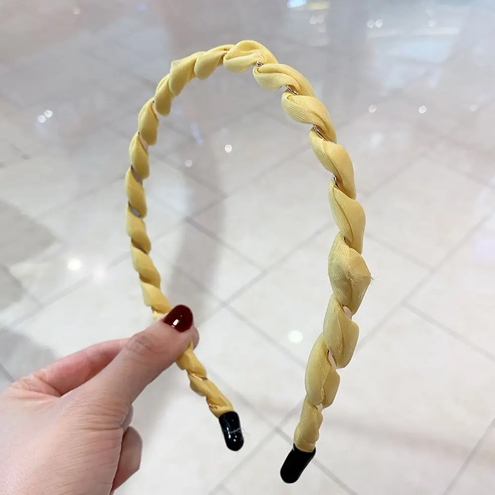 

1 Pcs Fashion Metal Entwined Thin Side Headbands Hair Accessories Girls Braided Mesh Hairband Twist Headwear