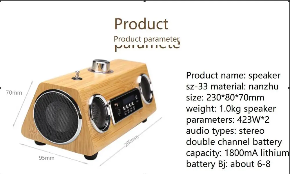 Ручной бамбуковый bluetooth 4 2 динамик высокого класса бизнес sz 33|Портативные