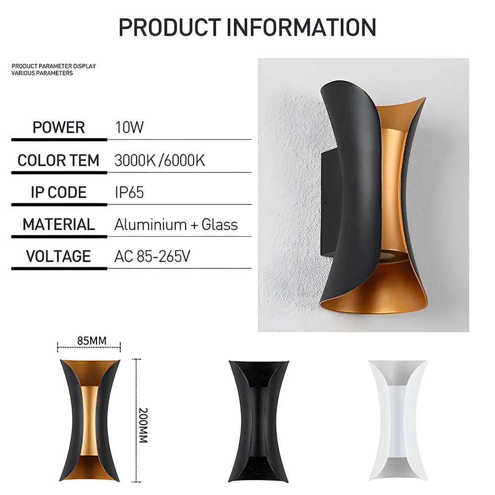 Наружная светодиодная настенная лампа простая литой под давлением алюминиевый