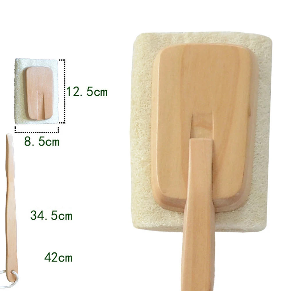 

Shower Loofah Sponge Cleaning Natural Scrubber Bath Wood Handles Durable