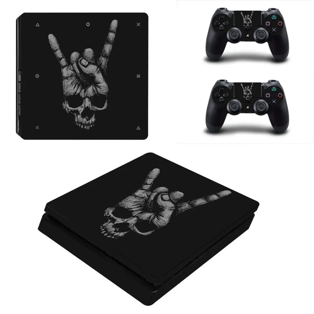 Наклейки с черепом для PS4, тонкая консоль и контроллер Play Station 4, тонкая защитная пленка, виниловые наклейки для горячей игры