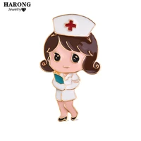 fashion cute nurse human shape enamel brooch pin nurse doctor medical classic jewelry accessories cartoon badge pins women gift
