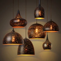 vintage pendant lamp black iron etching lampshade american creative e27 pendant lights for cafe bar restaurant indoor lighting