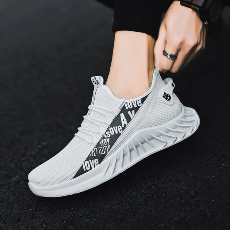 

Кроссовки мужские легкие на шнуровке, дышащие Сникерсы для тенниса, повседневная спортивная обувь для бега и баскетбола, легкие, Нескользящ...