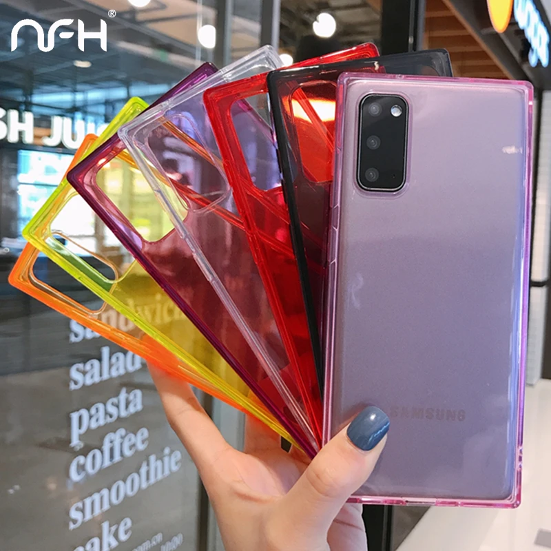 Роскошный квадратный противоударный чехол для телефона Samsung Galaxy S9 S10 Plus S20 Ultra A10 A20