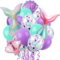 Little Mermaid birthday Party Balloons Children Cartoon Foil Balloons Birthday Party Decoration Baby Shower Decor Air Globos