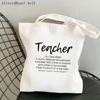 women shopper bag definition teacher printed kawaii bag harajuku shopping canvas shopper bag girl handbag tote shoulder lady bag
