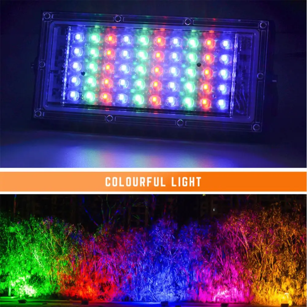 

50 Вт Светодиодный прожектор светильник Точечный светильник IP65 Водонепроницаемый ультра-тонкий светильник вес RGB прожектор светильник для ...