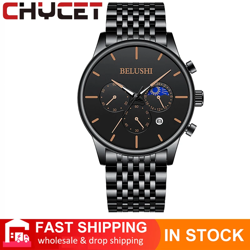

Новинка 2021, роскошные Брендовые мужские механические наручные часы CHYCET из нержавеющей стали, мужские часы