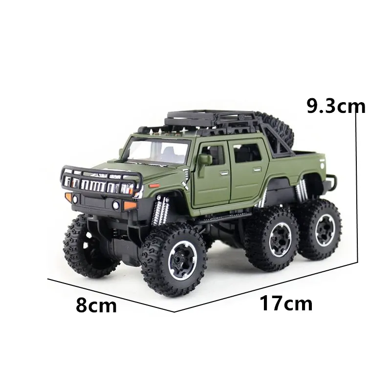 

Diecast Toy Model/1:32 Scale/Hummer Off Road Pickup Truck Car/Door Openable/Sound & Light/Collection/Gift For Children