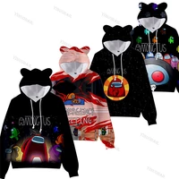 vedio game cartoon tops teen clothes 8 to 19 years kids cat ear sweatshirt child game crewmate 3d printed hoodie boys girls