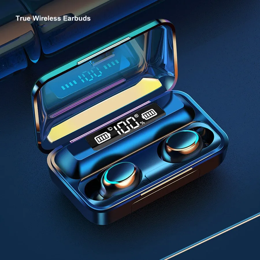 2200 мАч светодиодный Bluetooth Беспроводной наушники вкладыши TWS с сенсорным