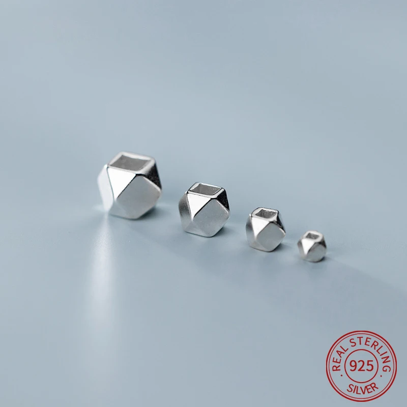 Бусина из серебра 925 пробы многогранная имитация цветов для ожерелья браслета