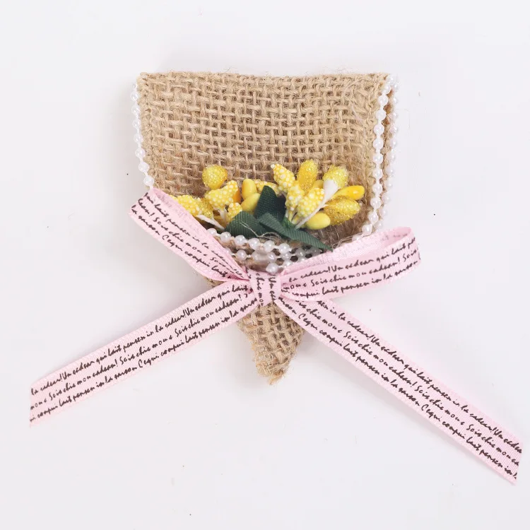 5 шт. цветной джутовый бант искусственные цветы с тычинками для рукоделия венок