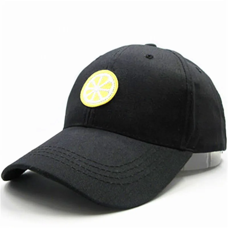 

2021 Lemon Fruit Embroidery Cotton Baseball Cap Hip-hop Adjustable Snapback Hats for Men and Women 276