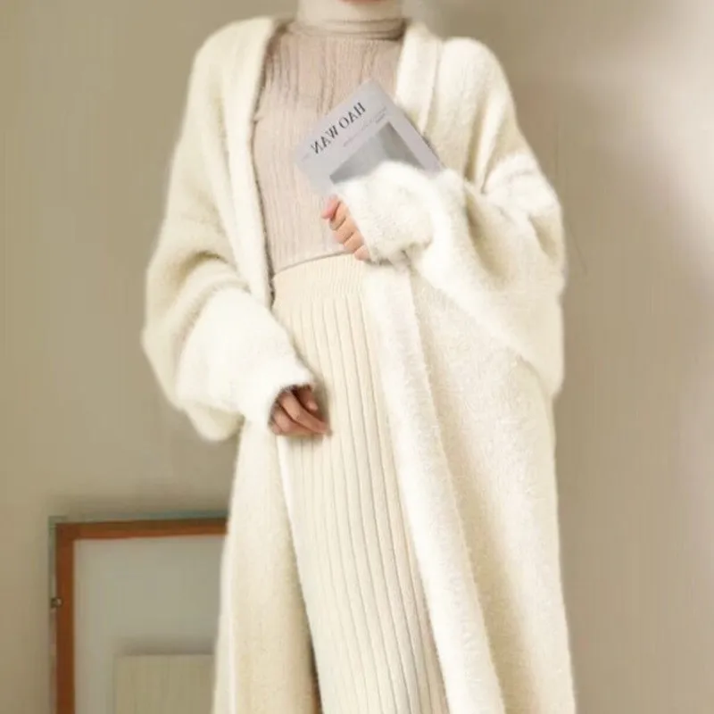 Женская зимняя одежда из искусственной норки кашемировый кардиган свободного