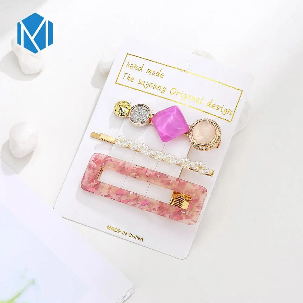 3pcs pearls purple M MISM INS Круглый корейский Кристалл Сплав заколки для волос Макарон цвет заколки BB шпильки Заколки для женщин обувь девочек аксессуары для волос - Цвет: 3pcs pearls purple