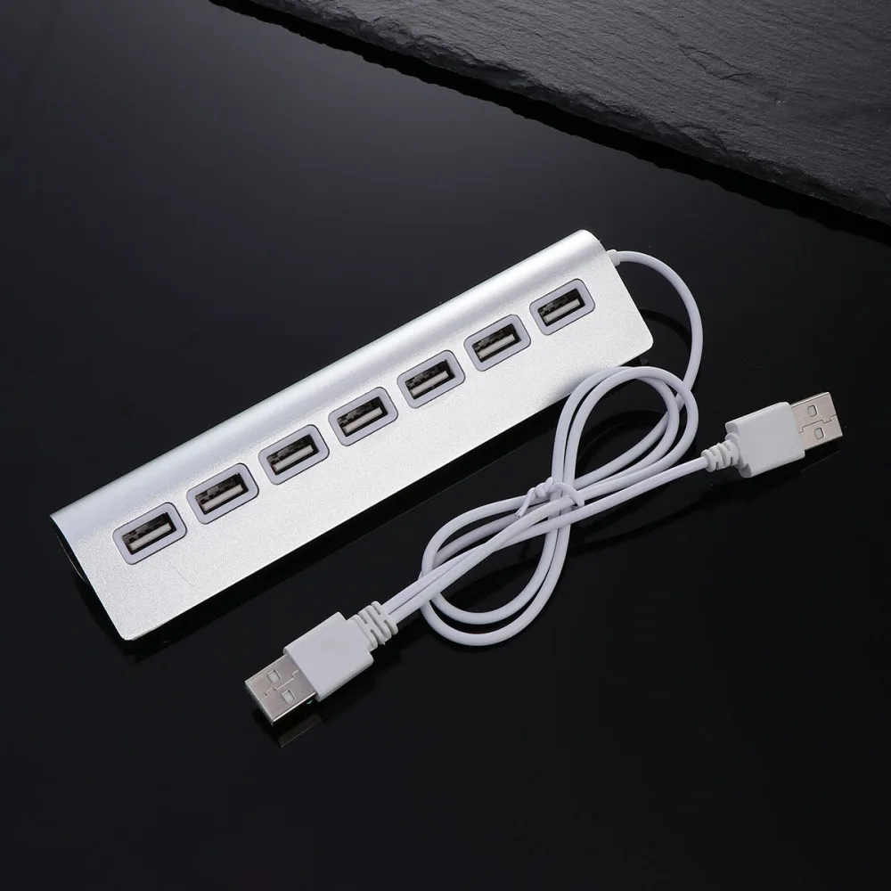 

7-Port USB 2.0 to USB 2.0 Portable Data Hub Adapter for PC Laptop (Silver)