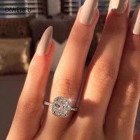 14k white soild gold diamond wedding rings for women 2021 anillos bizuteria 2 carat diamond fine jewelry ring bague bijoux femme