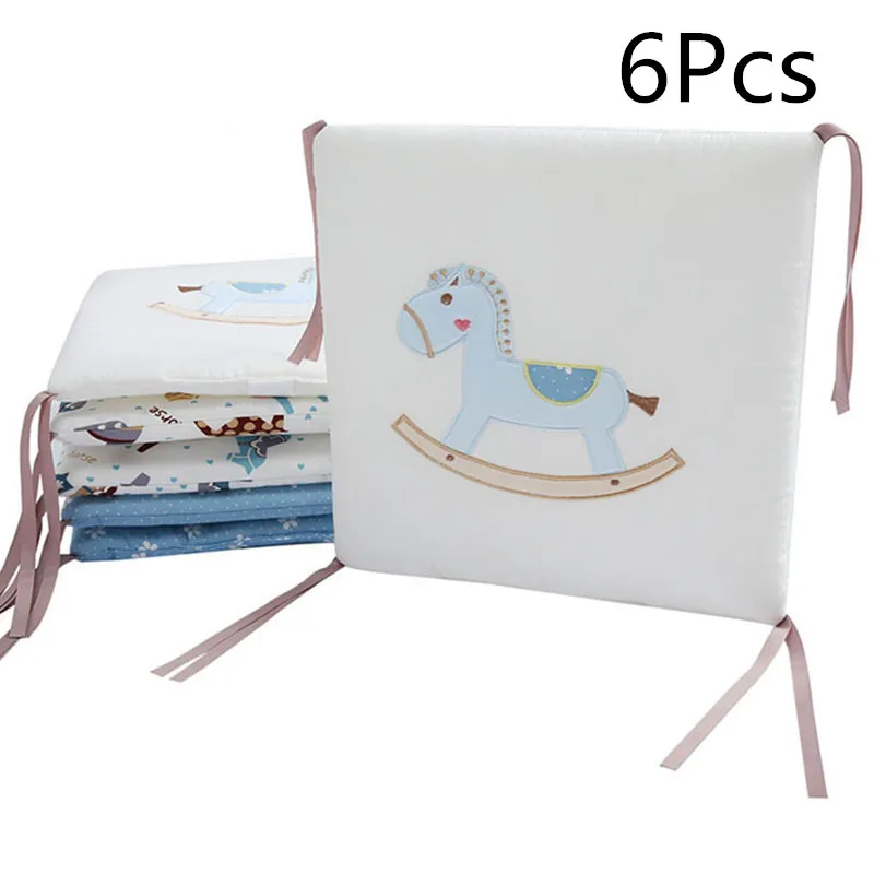 Horse 6Pcs 6 шт./12 шт. Детская кровать бампер Комплект Детская кровать детская кроватка защитный бампер для новорожденных Детская кроватка бампер в обувь для малышей Комплект постельного белья - Цвет: Horse 6Pcs