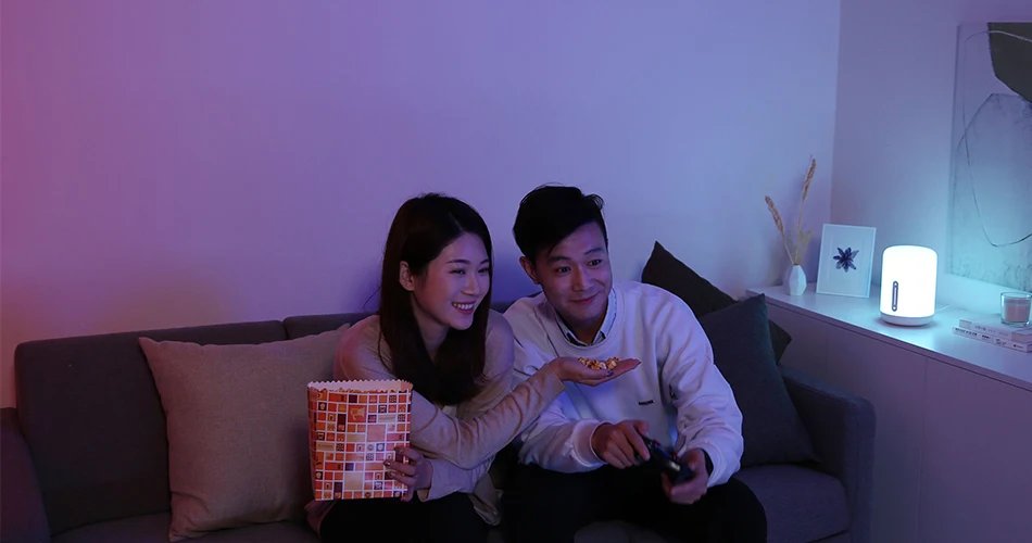 Новая прикроватная лампа xiaomi Mijia 2 Голосовое управление сенсорный переключатель Регулировка приложения цветная светодиодная настольная лампа умный дом xiaomi настольная лампа