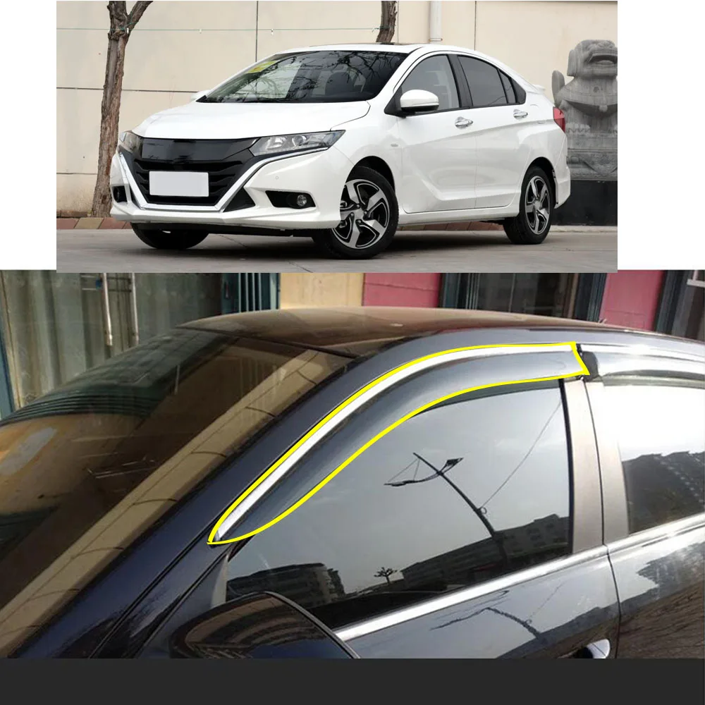 

Car Body Styling Sticker Plastic Window Glass Wind Visor Rain/Sun Guard Vent Parts For Honda Gienia 2017 2018 2019 2020 2021