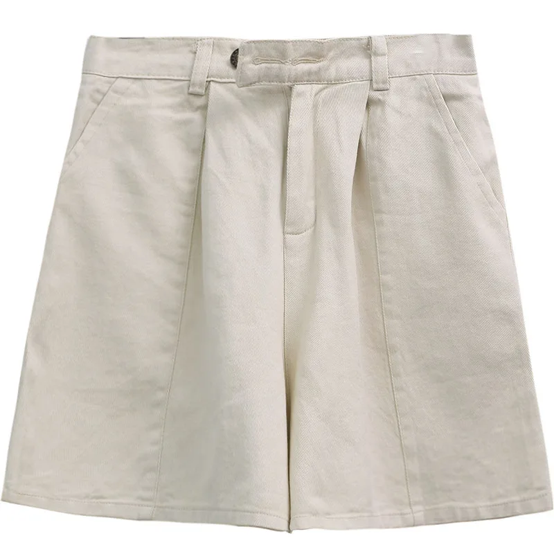 

Apricot Casual Shorts Women's Summer 2021 New Korean Style Versatile Student Loose High Waist Slimming Wide Leg Pants Hot Pants